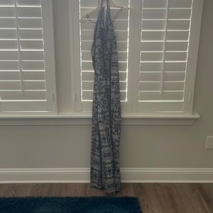 Full length halter jersey dress